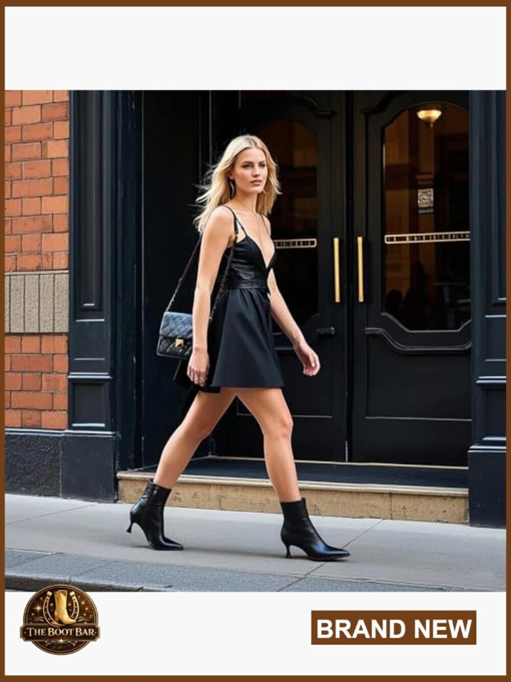 Suede Ankle Boots with Side Zip, Pointed Toe, Kitten Heel - Picture 3 of 7